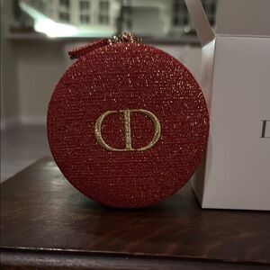 Dior Red Cosmetic Bag with Gold Logo 2025 Lunar with box